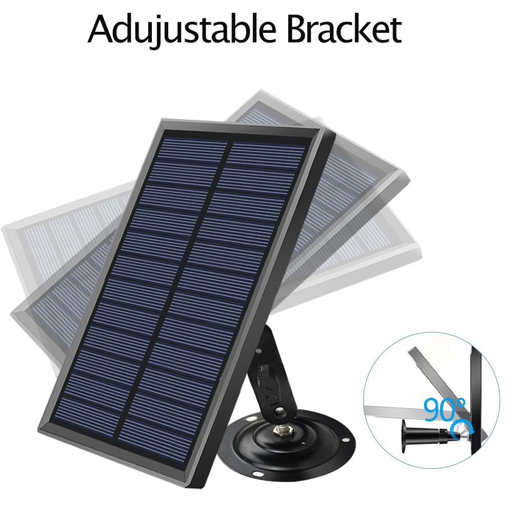 Hismaho Solar Panel 1.8W Charger with 3 Meter Cable USB Charging Adjustable Holder for Outdoor Security IP CCTV Camera