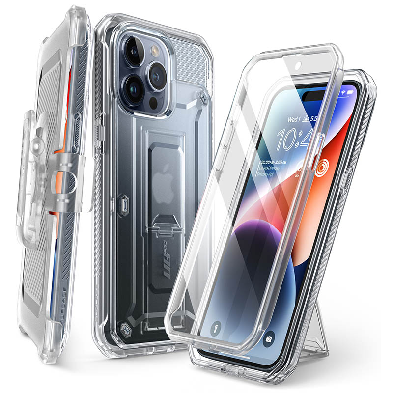 SUPCASE-Coque intégrale UB Pro avec protection d'écran intégrée, étui robuste et robuste, 6.1 pouces, version 2023: Effacer