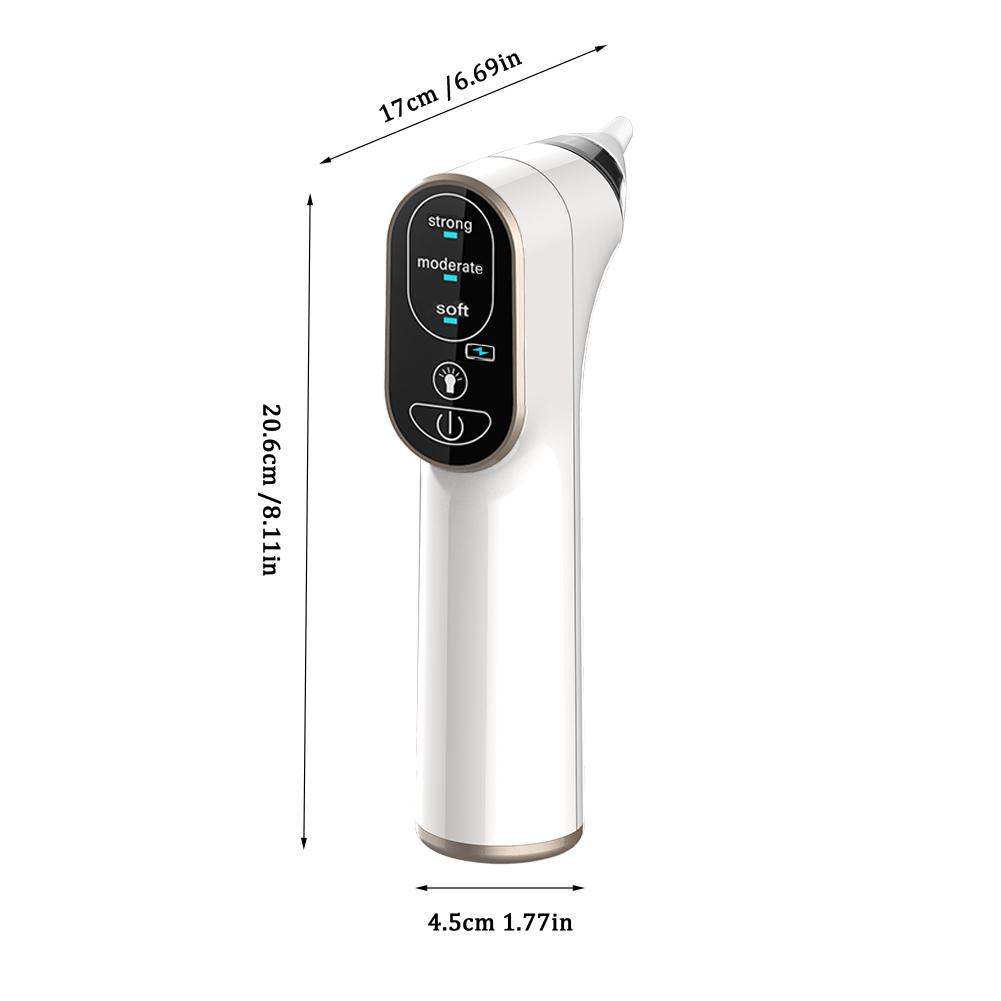 Aspirador Nasal eléctrico 2 en 1 para bebé recién nacido, limpiador de nariz para bebé, eliminador de espinillas para adulto, 3 velocidades, ajustable, 5 reemplazables