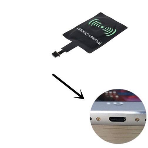 QI Wireless Charger Receiver 5V/2A Coil Charging Type C Adapter Patch For Xiaomi Redmi Note 7 5 For Huawei P20 Lite Samsung A50: For Android Reverse