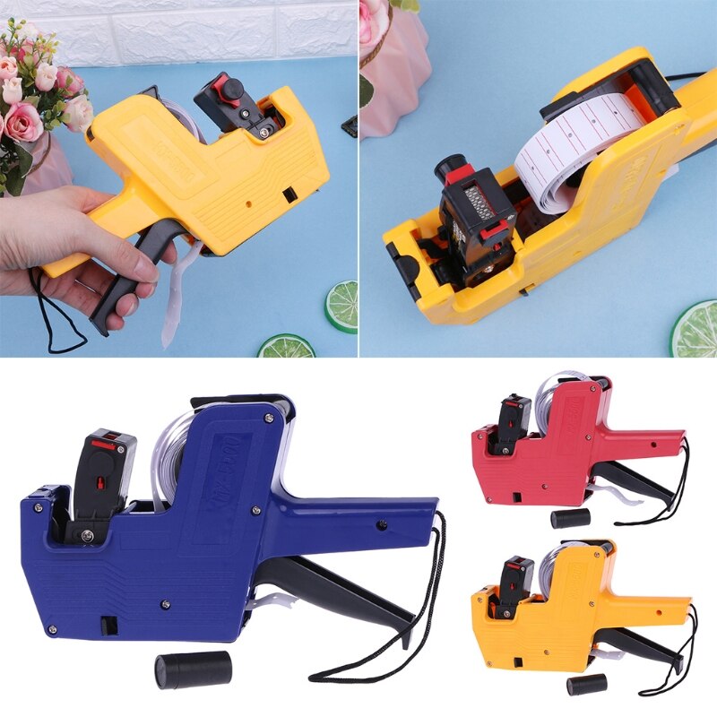 MX-5500 8 chiffres étiquette de prix étiqueteuse étiqueteuse autocollants étiquettes + 2 rouleau d'encre 20CB