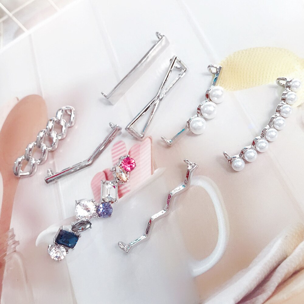 1pcs Decoration Laces Glitter Clip Shoe Accessories Women Shoes Decorative Lovely Shiny Clip Beads Charm Shoe Buckle Decoration