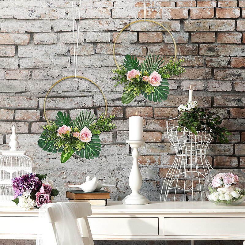 72 Pieces 7 Kinds Artificial Palm Leaves with Stems Tropical Leaves Faux Jungle Leaves for Party Decorations