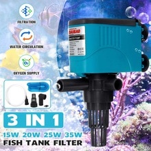 3 In 1 Aquarium Filter Air Pump Aquarium Water Pump Fish Tank Circulating Water Spray Submersible Purifier Filter System
