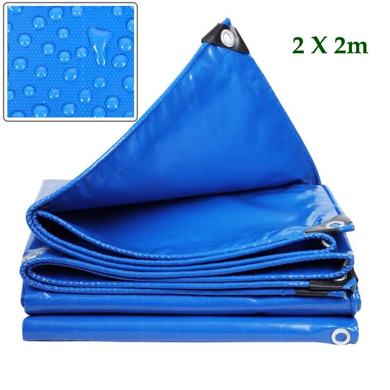 2x2m PE Tarpaulin Rainproof Cloth Sunshade Tarp Ground Sheet Camping Lightweight Tarp Boat Car Truck Rain Cover Cloth: 2x2m