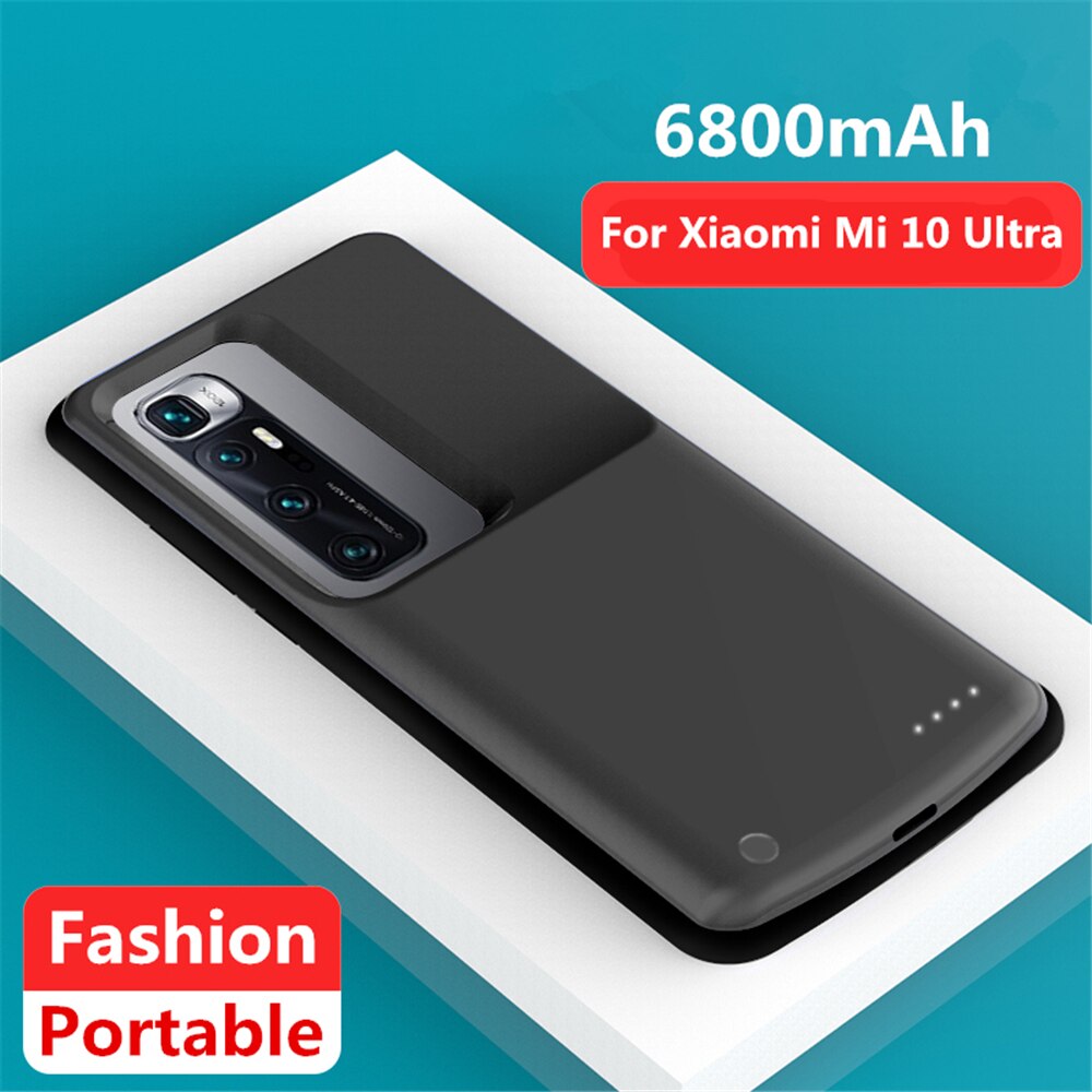 Batterie Ladegerät Fällen Für Xiaomi Mi 10 Ultra Ladung fallen 6800mAh Sicherung Energie Bank Abdeckung für Mi10 Profi Mi 10 Lite Batterie Abdeckung