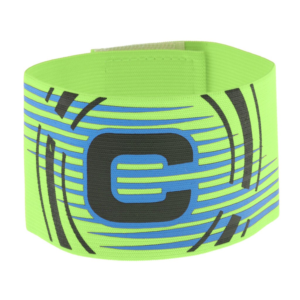 Football Soccer Captain Armband, Elastic Captains Armband for Adult Youth One Size, Stripe: Shiny Green 