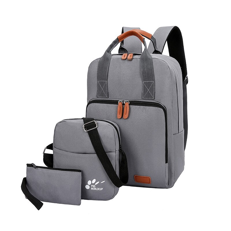 Rucksack drei-stück Koreanische reise schule tasche Tragen-beständig Computer Rucksack USB mittleren schule Schüler schule tasche: Grau
