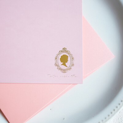 Pink Lady Romantic 5 Letter Paper 5 Envelopes Set Bronzing Letter Paper Envelopes for Scrapbooking Love Letter: 1
