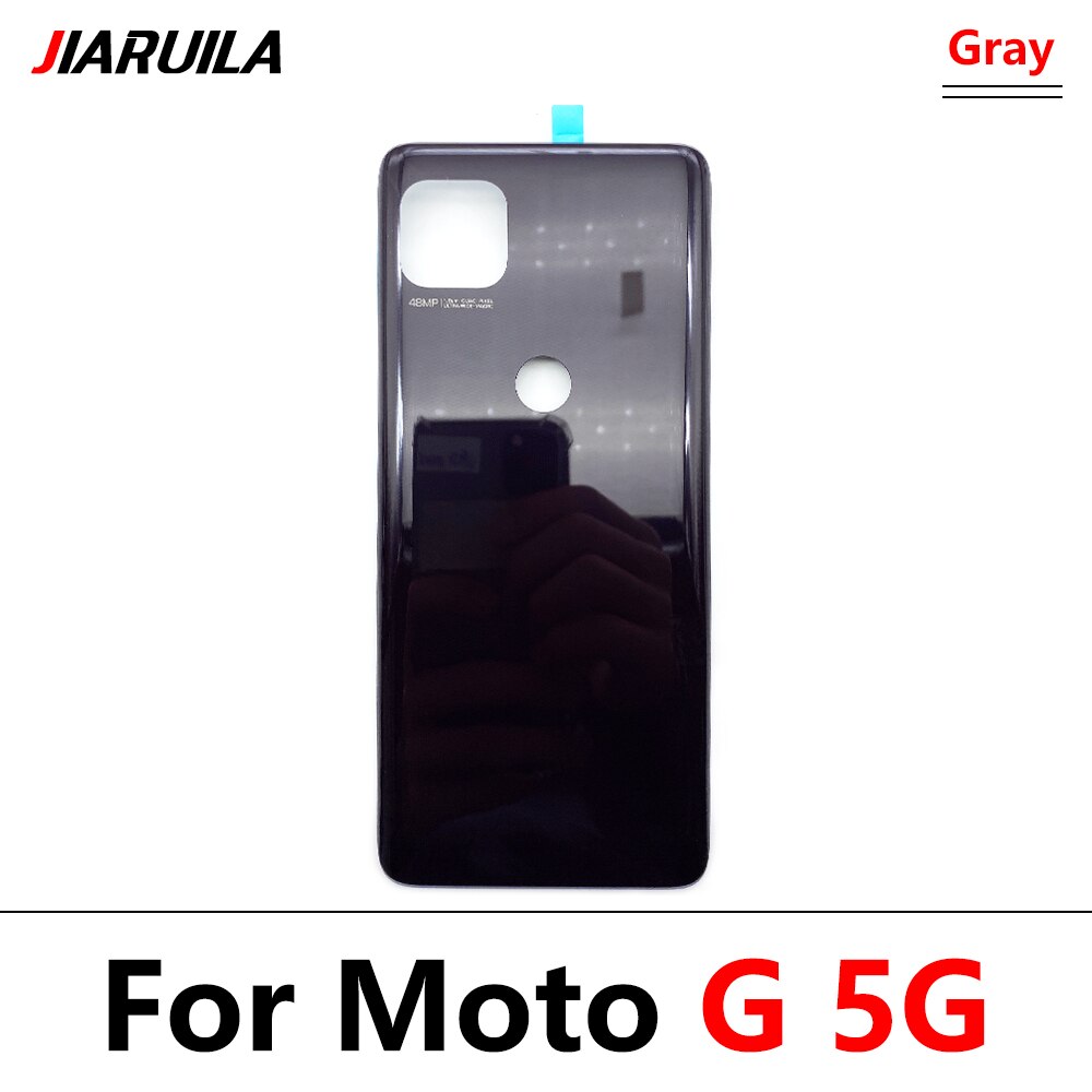 Back Battery Cover Rear Cover Glass Housing Case For Motorola Moto E6 Plus E6S G 5G E7 Power G20 G50 G60 With Glue Adhesive: G 5G Gray