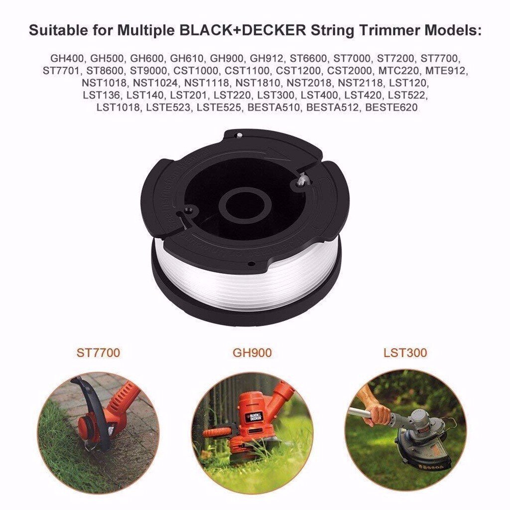 3PCS Spool & Nylon Line For Black And Decker A6481 Reflex Strimme Trimmer Deck.er AF-100-3ZP Spool Line fd
