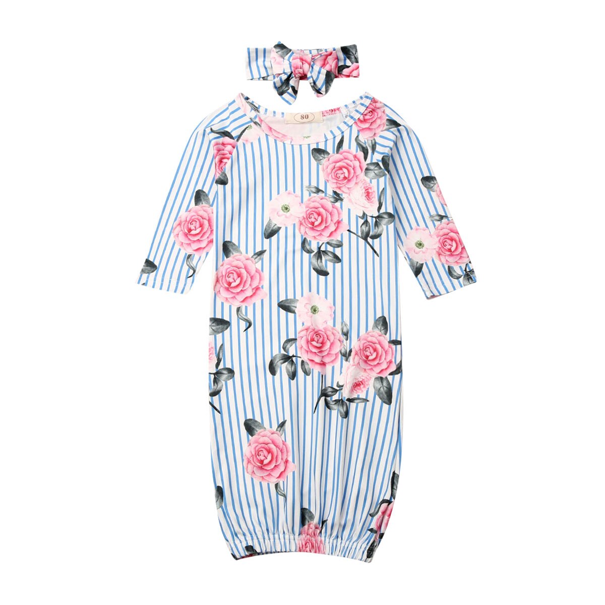 Baby Baby Slaapzak Pasgeboren Deken Inbakeren Wrap Gown Bloemen Outfits 0-9M: D / 9m