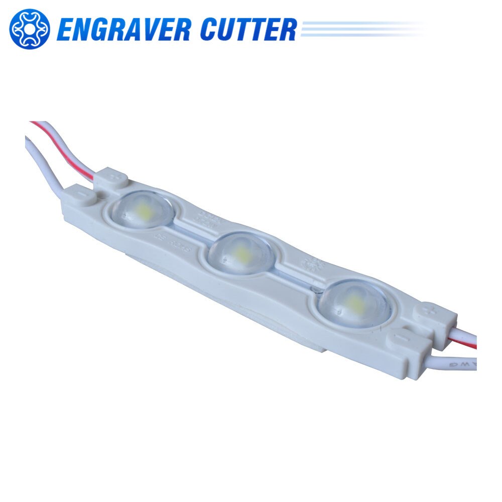 5pcs White SMD 2835 Waterproof LED Module (3 LED Chips with Optical Lens, 0.72W, L70 x W16 x H7mm For Signs