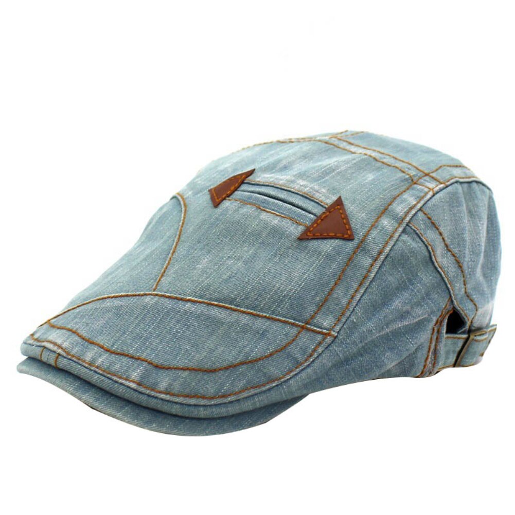 Jeans beret hat til mænd kvinder afslappet unisex denim beret cap monteret retro sun cabbie flad cap gorras