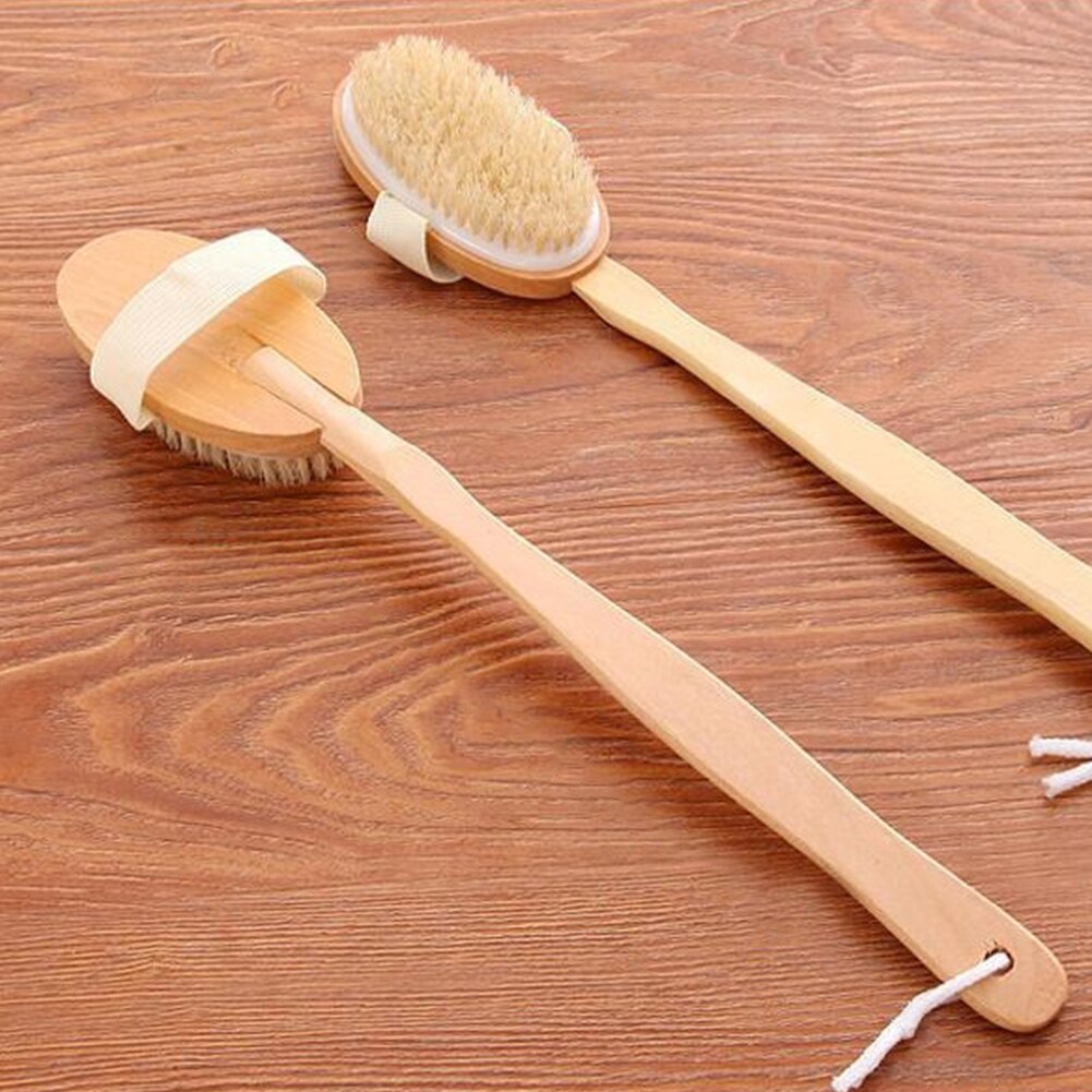 Long Handle Bath Brush Bristles Body Massage Brush Scrubbing Dead Skin Scrubber Bathroom Accessories Shower Cleaning Tool