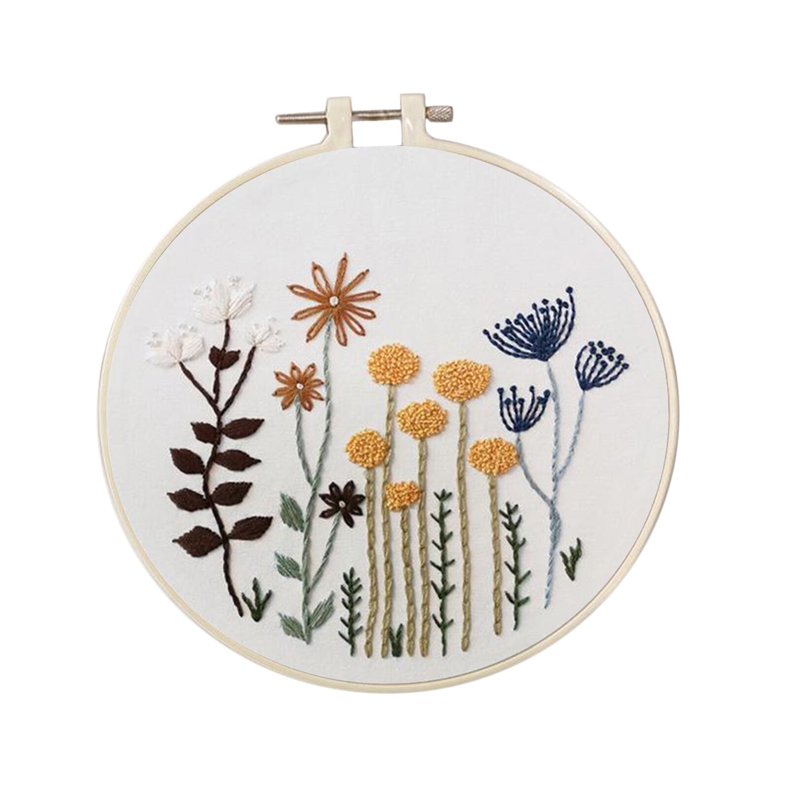 1 Set Embrodiery Starter Kits with Basic Tools DIY Needlework: C