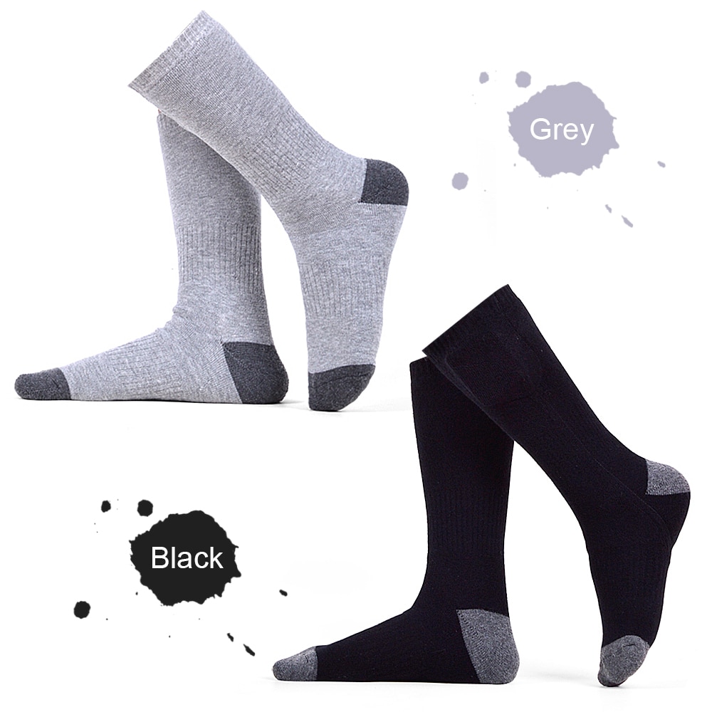 Heated Socks Thicken Warmer Socks Rechargeable Battery Powered Socks Winter Warm High Tube Socks Men Women Ice Fishing Skiing