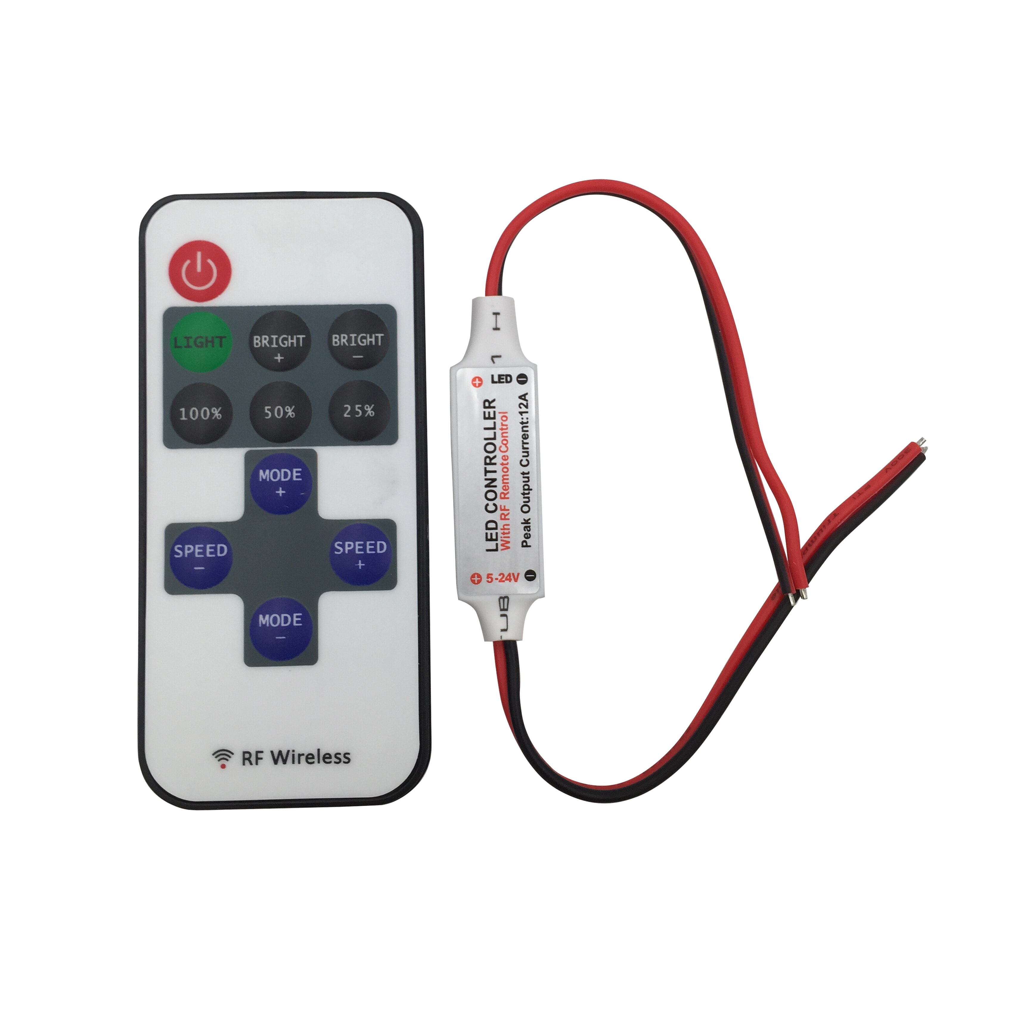 5V-12V-24V DC led strip RF wireless mini remote frequency smooth dimmer DC & Wire connector brightness adjust 12V led controller