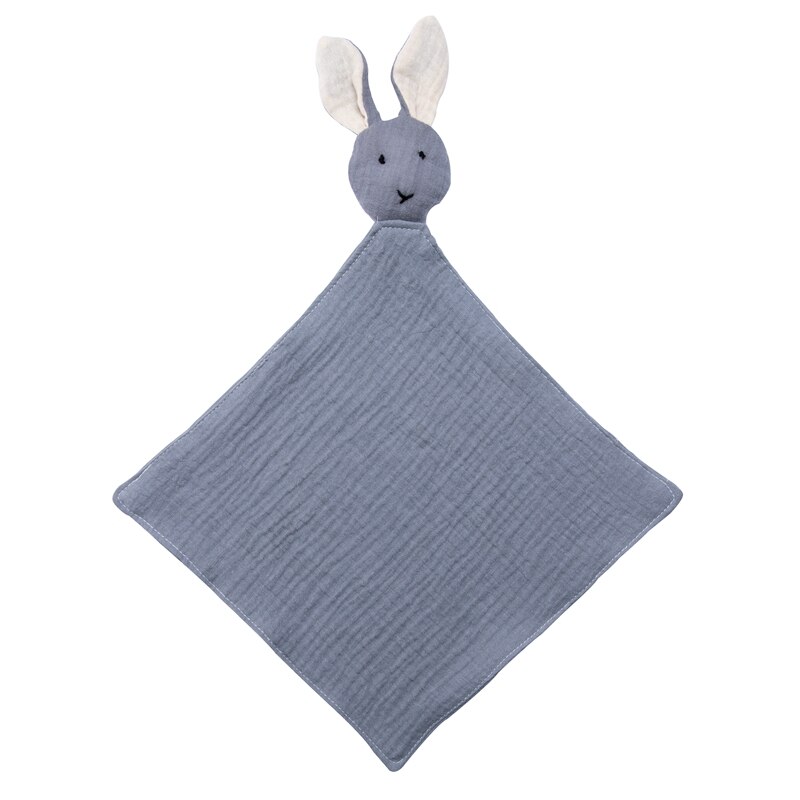 Baberos triangulares de algodón para bebé, toalla de Saliva, babero de conejito de dibujos animados, Color sólido, para alimentación de recién nacido, de cumpleaños para bebé, 1 ud.: gray