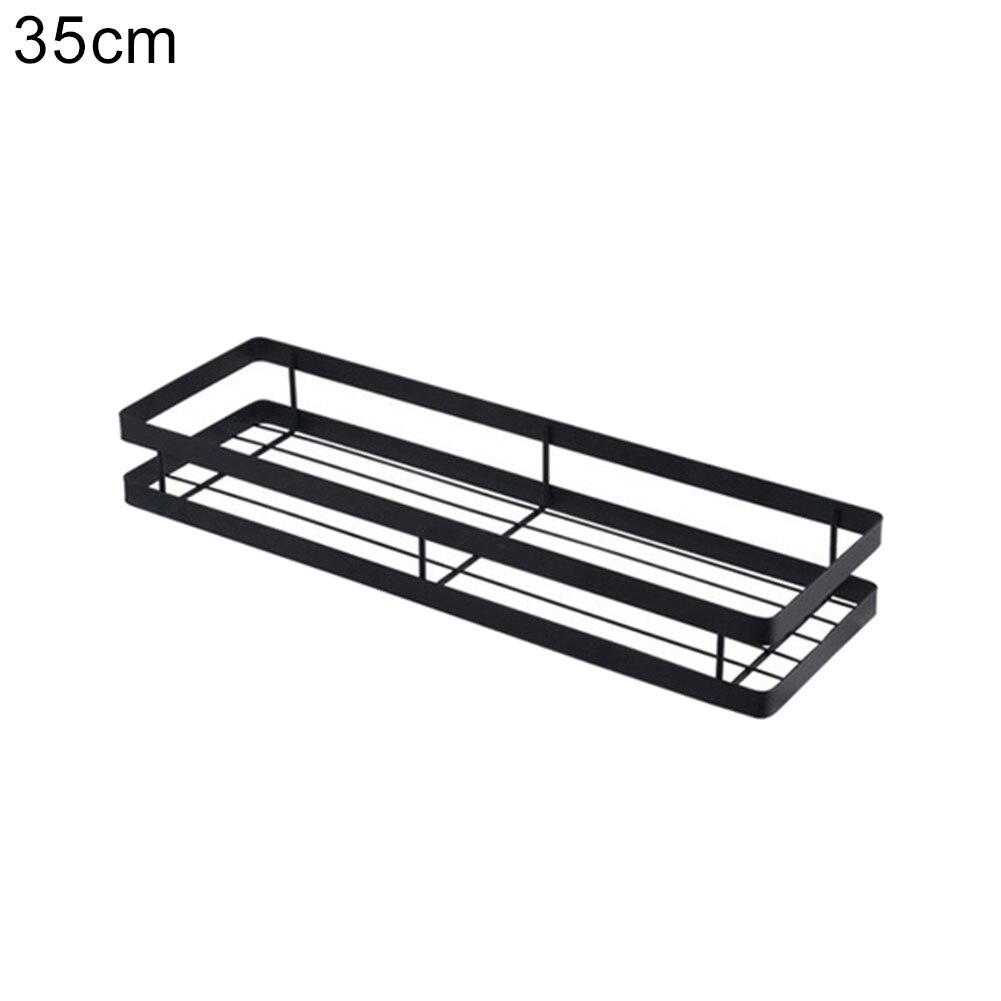 Kitchen Spice Bottle Jar Rack display 12 jar ingredients tableware cooking utensil Iron Wall Mount Metal Organizer storage Shelf: Black 35cm