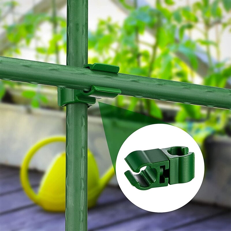 50 stk justerbar plante espalier stik pæle klip til havearbejde pæle metal stål plantestøtter klatring  (8 mm)