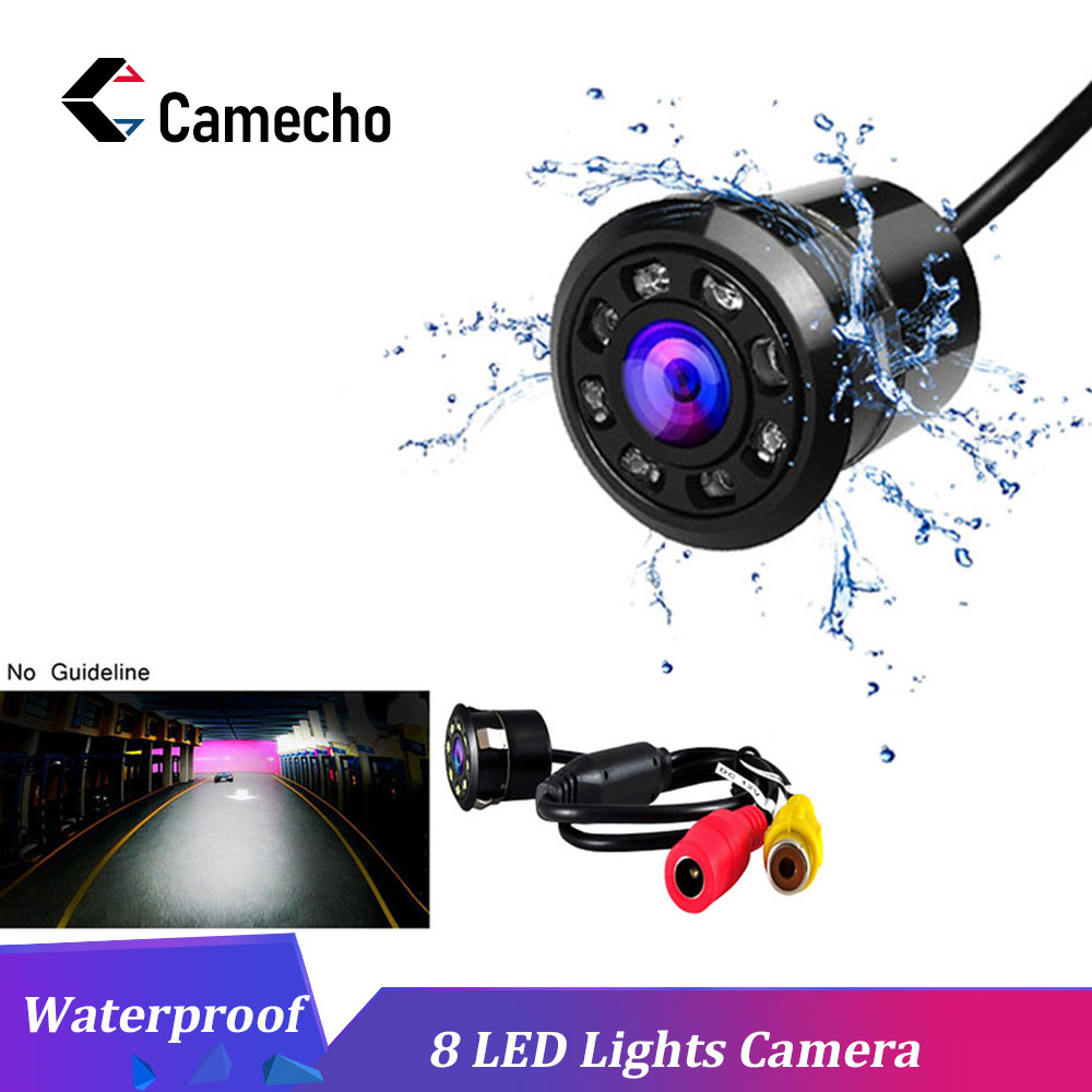 Camecho Auto Achteruitrijcamera 8 LED Nachtzicht Omkeren Auto Parking Monitor CCD Waterdicht 170 Graden HD Video