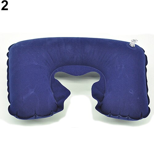 Pop Item 1Pc Opblaasbare Luchtkussen Rest U Vorm Vliegtuig Vlucht Draagbare Kussen Voor Reizen Kantoor Dutje Head Rest luchtkussen Hals P: Navy Blue