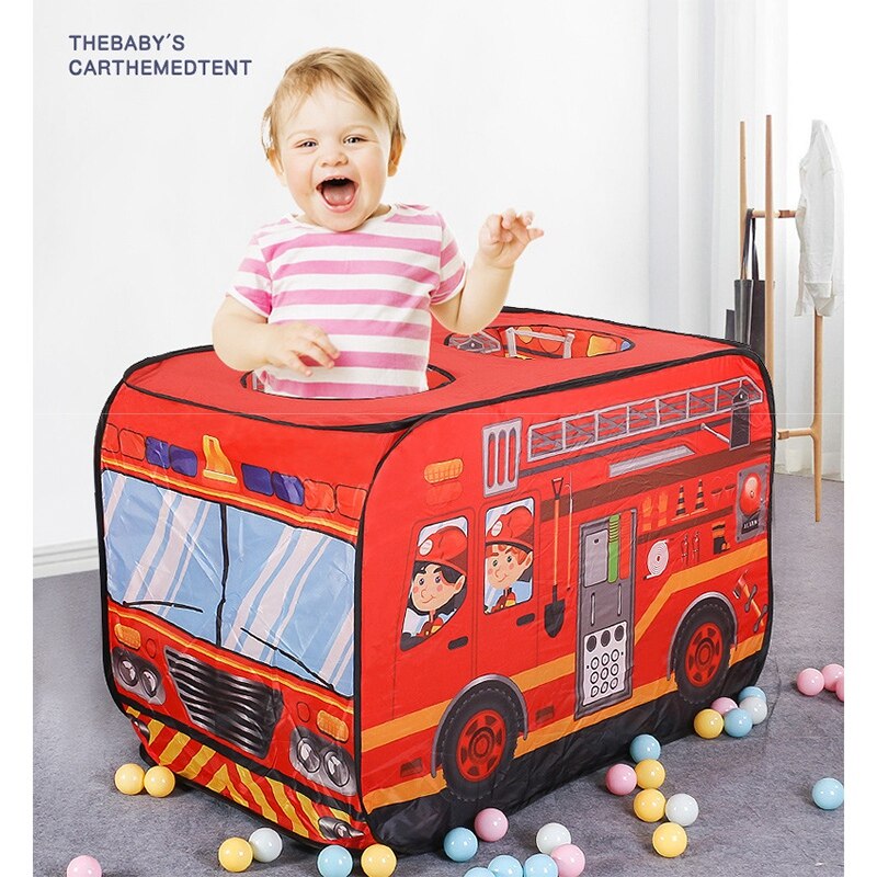 Enfants tente enfants jouer tente jouet pliable Playhouse tissu pompier voiture de Police jeu maison Bus: Fire truck car