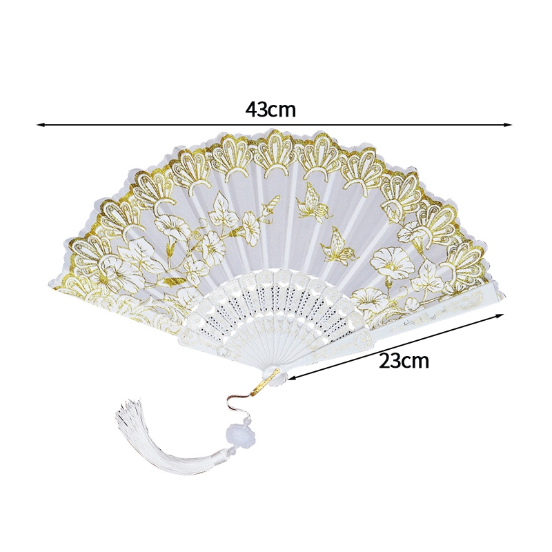 Éventail pliant imprimé de fleurs, éventails à main pour peinture et dessin, éventail décoratif de danse de Style chinois, décoration de maison pour fête de mariage: vert clair