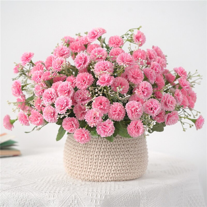 Bouquet de lilas artificielles, 20 têtes/Bouquet, fausses fleurs, toucher réel, pour décoration de mariage, fleurs décoratives pour la maison: pink
