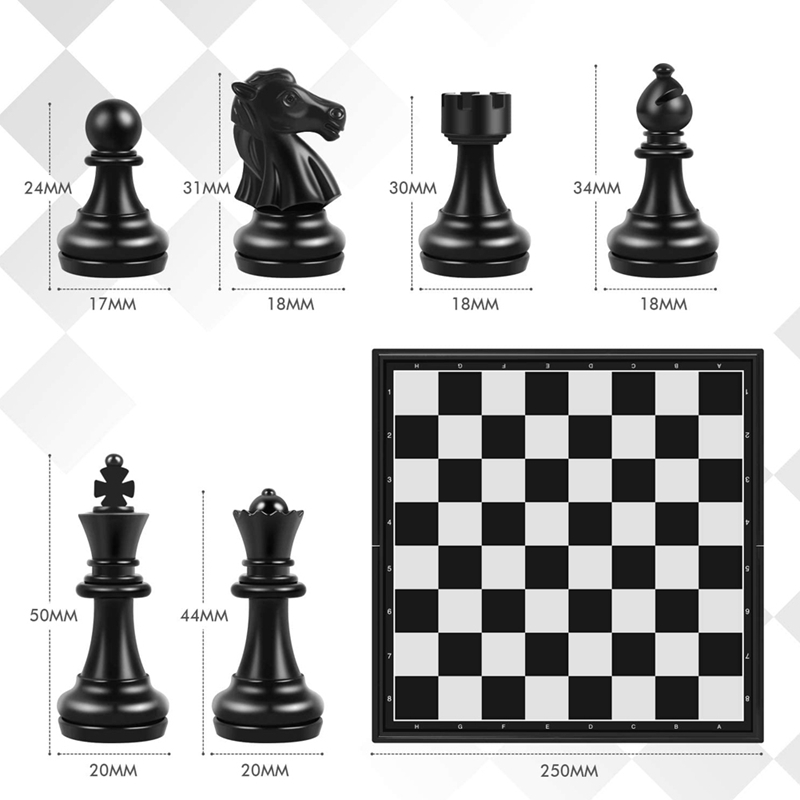Magnetic Folding Chess Portable 25X25cm Chess Board Black And White Chess Toys For Gatherings And Family Activities