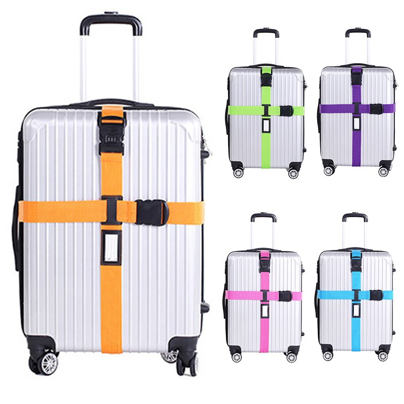1 Pcs Luggage Binding Belt Adjustable Luggage Suitcase Cross Strap Belt With Lock Rope Band Travel Accessories