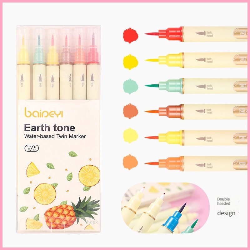 30 Farben Dual Spitze Marker Stifte, Flosse eliner und Aquarell Pinsel Stifte für Kunst skizzieren Kalligraphie oder Zeitschriften Zeichnung Färbung: Burgunderrot