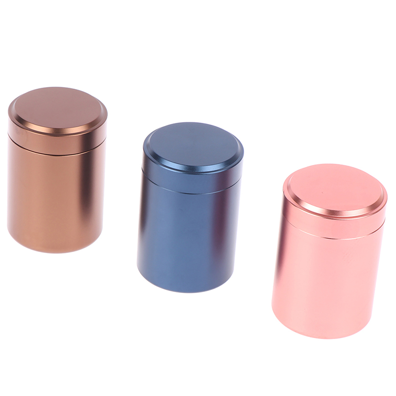 1 PC 65*45mm metalowe aluminiowe zamknięte puszki przenośne podróży herbaty hermetyczne zapach dowód pojemnik Stash słoik