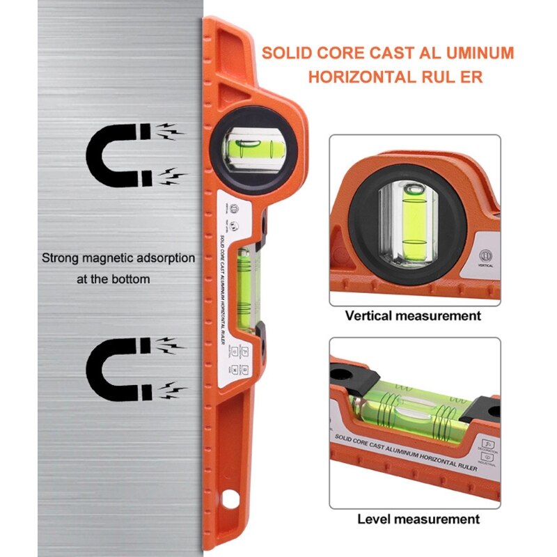 High Precision Level Magnetic Levelling Instrument Ruler Bubble Horizontal Vertical Balance Rustproof Measuring Tool