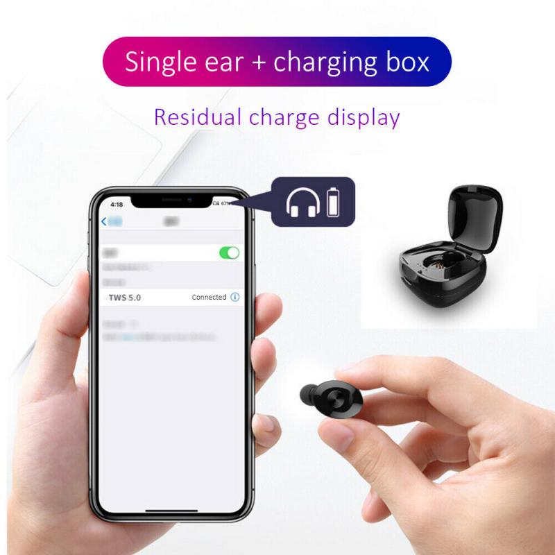 XG12 Bluetooth 5.0 Earphone Stereo Wireless Earbud HIFI Sound Sport Earpiece Mini Handsfree Headset with Mic For Android ios