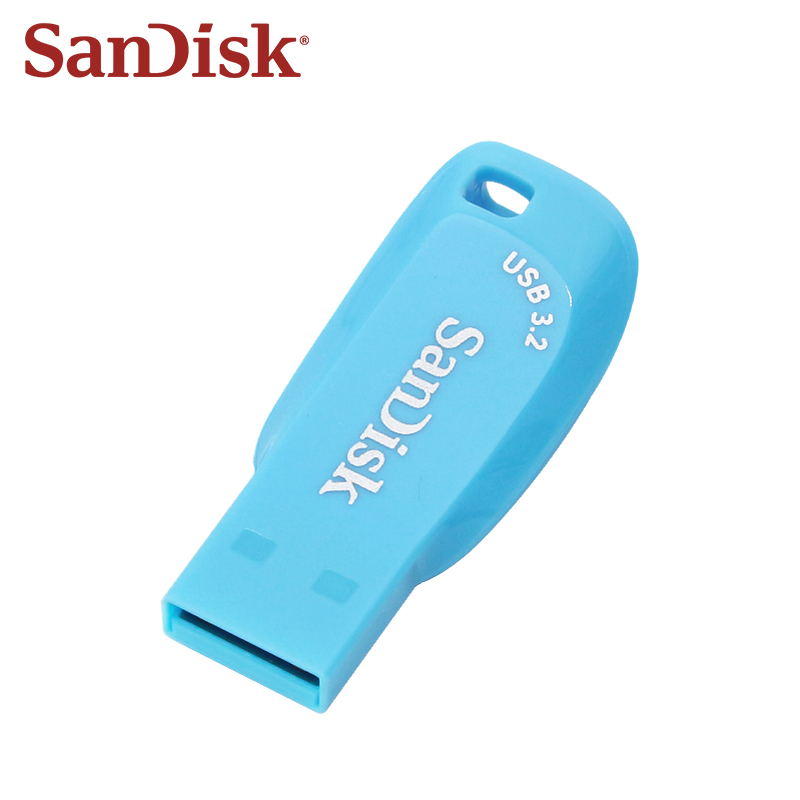 SanDisk USB 3.2 clé USB CZ410 clé USB originale 32GB 64GB 128GB jusqu'à 100 Mb/s mémoire U disque clé USB pour ordinateur bleu