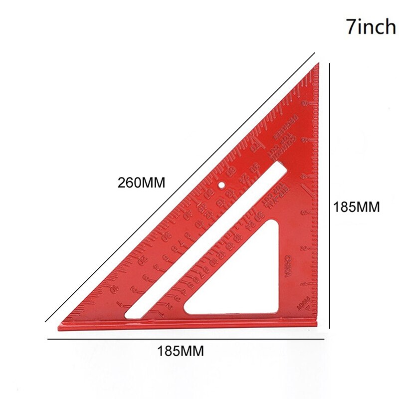 45 grad Aluminium Legierung Winkel Messen Werkzeug Geschwindigkeit Verdicken Sauerei Lineal Gehrung Für Tischler Holzbearbeitung 7 zoll/18cm: Aluminium rot