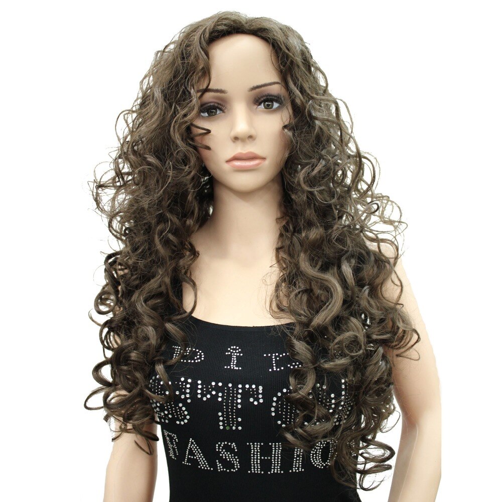 Long Curly Wig Women's Red/Black Synthetic Wigs Hair StrongBeauty