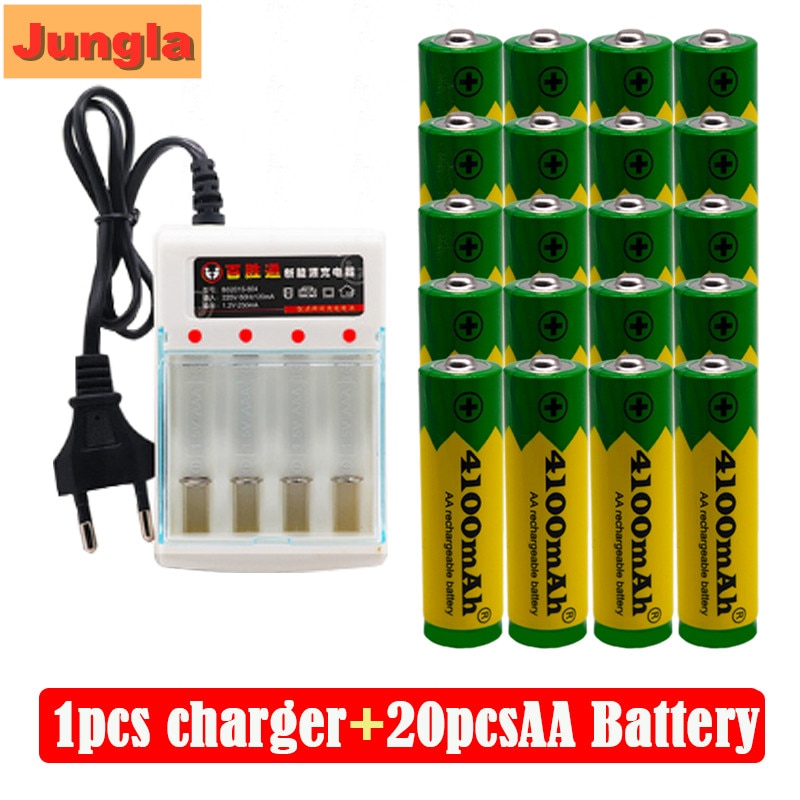 Aa Oplaadbare Batterij 4100Mah 1.5V Alkaline Oplaadbare Batery Voor Led Licht Speelgoed Mp3 + Lader