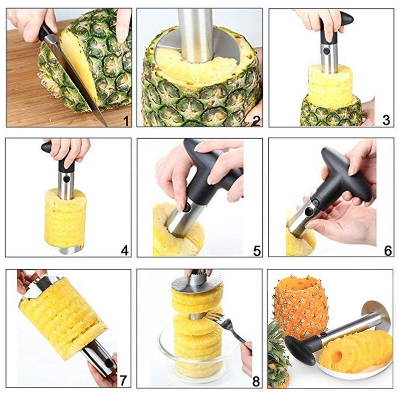 Fypo Stainless Steel Pineapple Cutter Fruit Peeler Corer For Pineapple Easy Cutter Tools Kitchen Pineapple Knives Tool