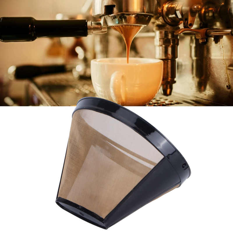 Stainless Steel Coffee Filter Coffee Machine Reusable Cone Coffee Filter Strainer Gold Coffee Make Machine Parts
