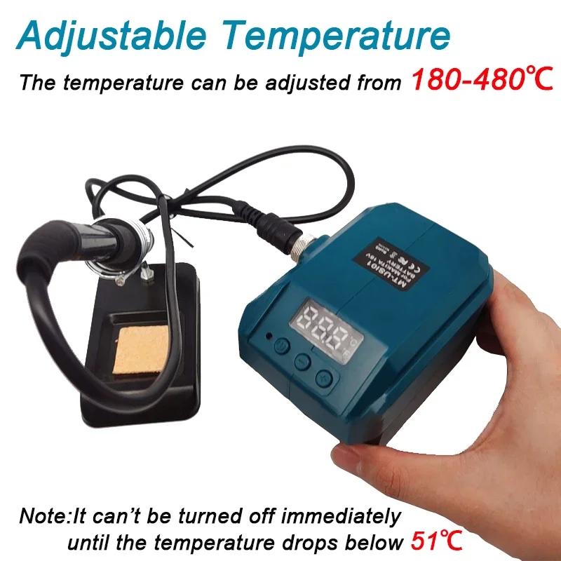60w draadloze elektrische soldeerstations voor makita, inclusief 18v li-ion accu's, een soldeerbout met digitaal display en 936 soldeerpunten.