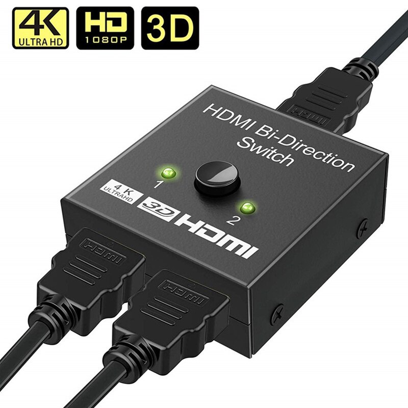 Hdmi Switcher Splitter 4K Hdmi Switch 2 Poorten Bi-Directionele 1X2/2X1 Ondersteunt ultra Hd 4K 1080P 3D Hdr Hdcp Voor PS4 Xbox Hdtv