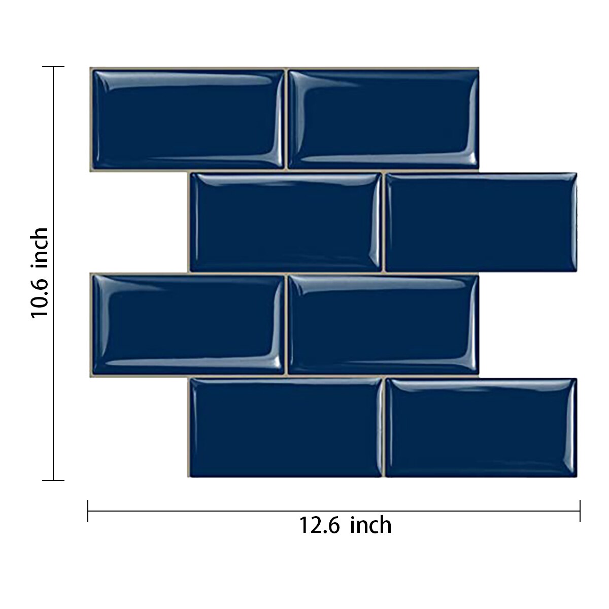 Rectangular Lattice Solid Color Self-Adhesive Wall Sticker, Kitchen Waterproof Baffle--1 Sheet: HB202