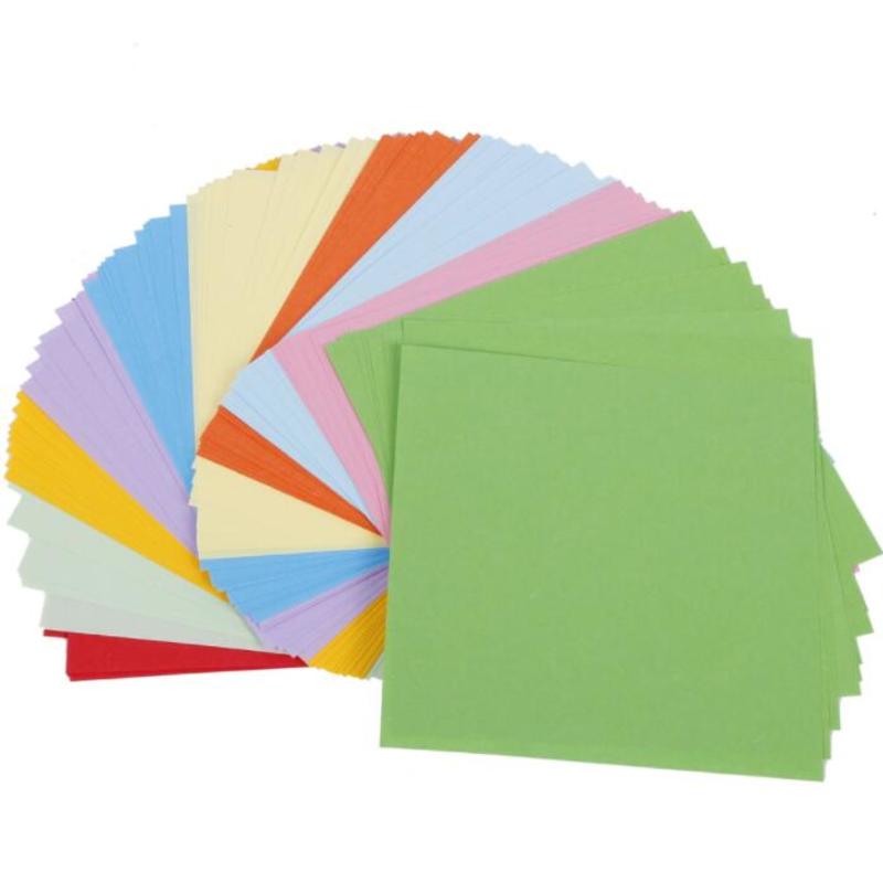 100 pièces carré Origami papier Double côtés solide couleur pliage papier multicolore enfants à la main bricolage Scrapbooking artisanat décor