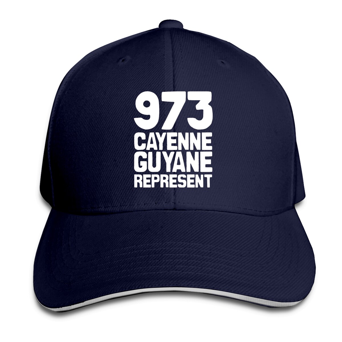 ¿973 Cayenne Guyana? Represent Essential-gorra de béisbol para hombre y mujer, gorro de béisbol hip hop con gráfico divertido R330: Azul marino