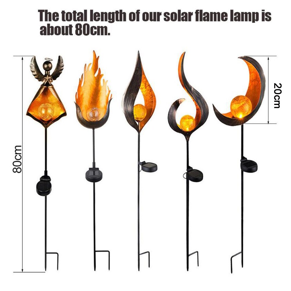 Ledet sol flamme lys metal led haven lys flamme effekt lampe vandtæt udendørs lys landskab lys sol dekorativt lys