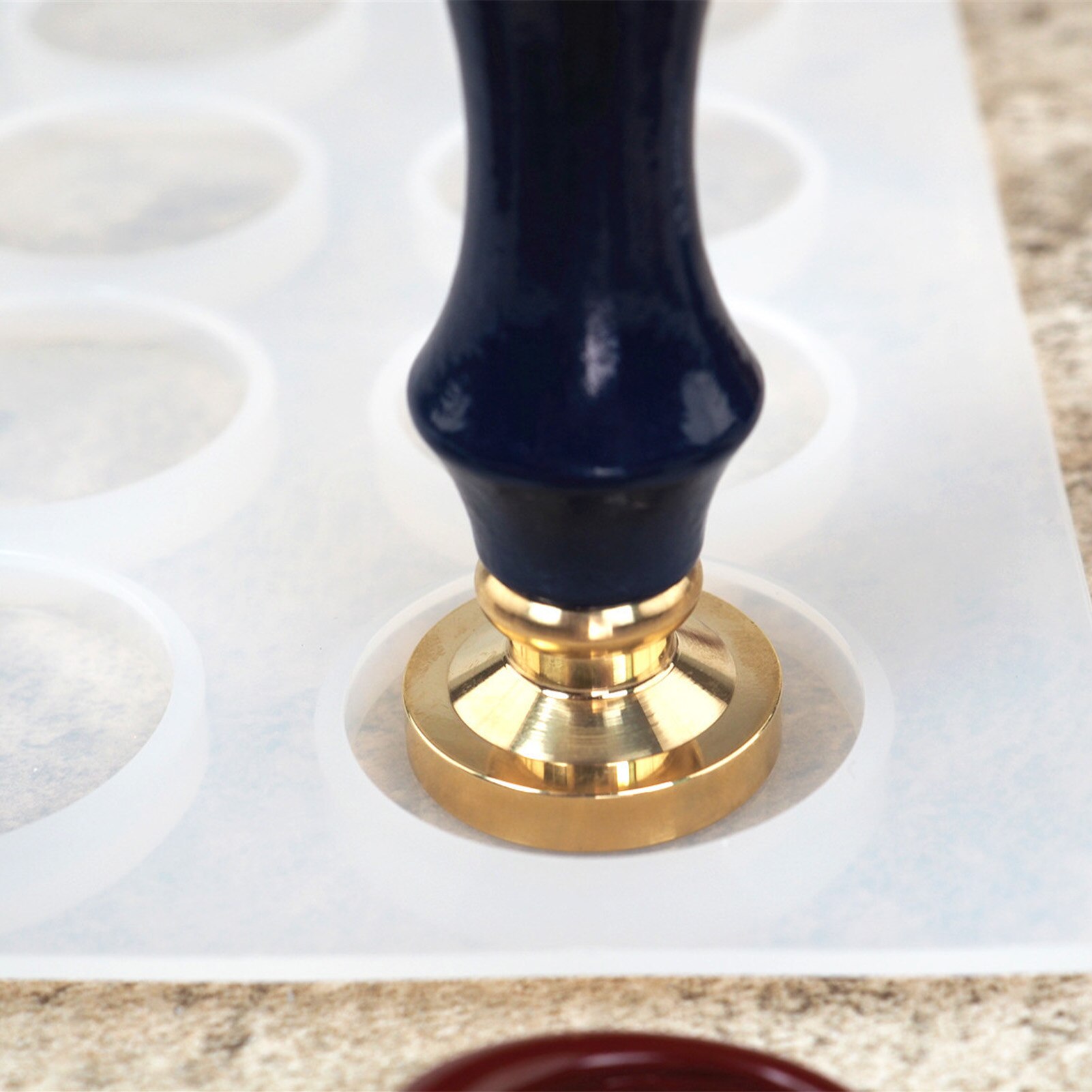 Tapis en Silicone pour sceau de cire, tampon de cire facile à nettoyer, moule de scellage de cire à 16 cavités pour le bricolage