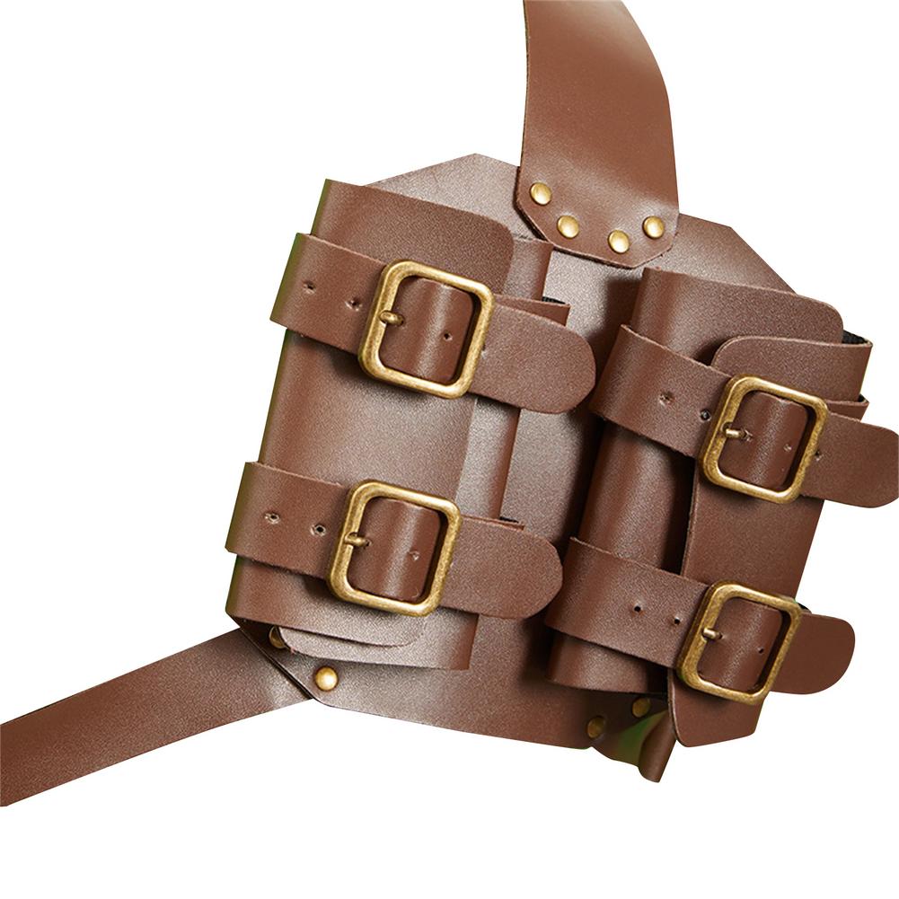 Medieval Sword Scabbard Shoulder Back Sheath Holder Frog For Men Larp Ninja Warrior Costume Leather Buckle Strap Rapier Holster: Brown